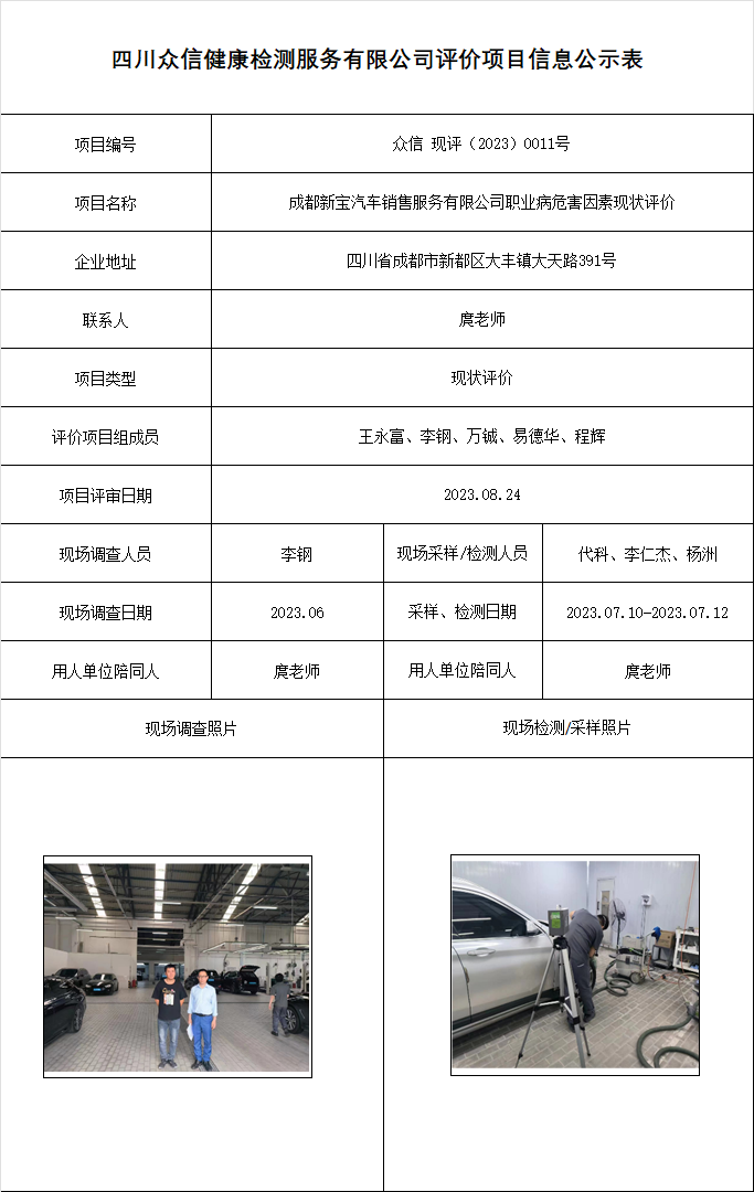 成都新宝汽车销售有限公司现状评价