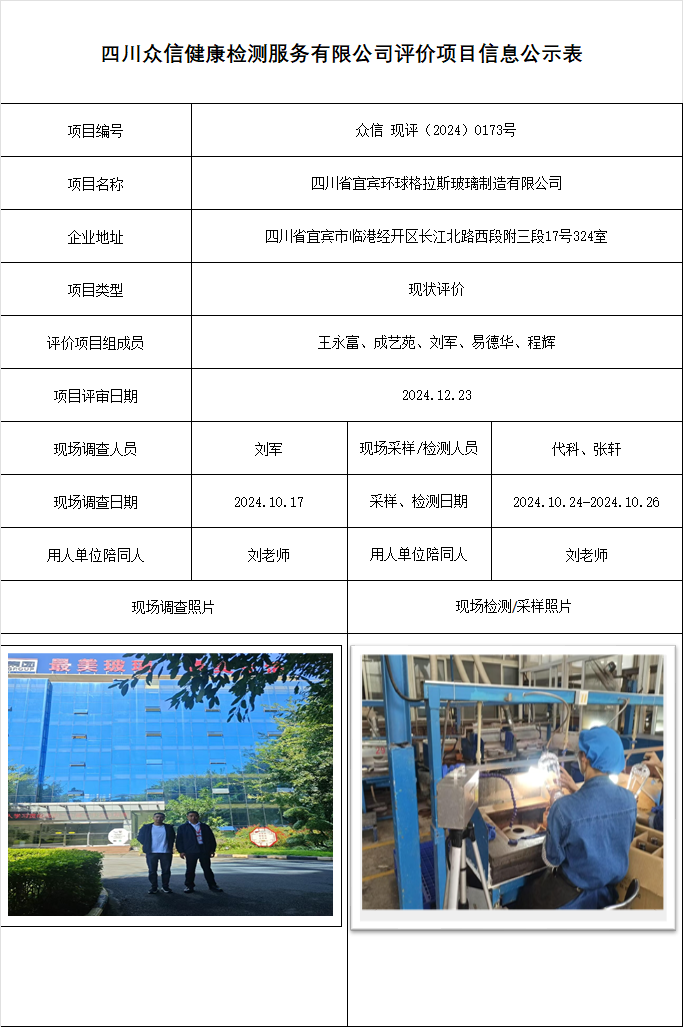 四川省宜宾环球格拉斯玻璃制造有限公司现评