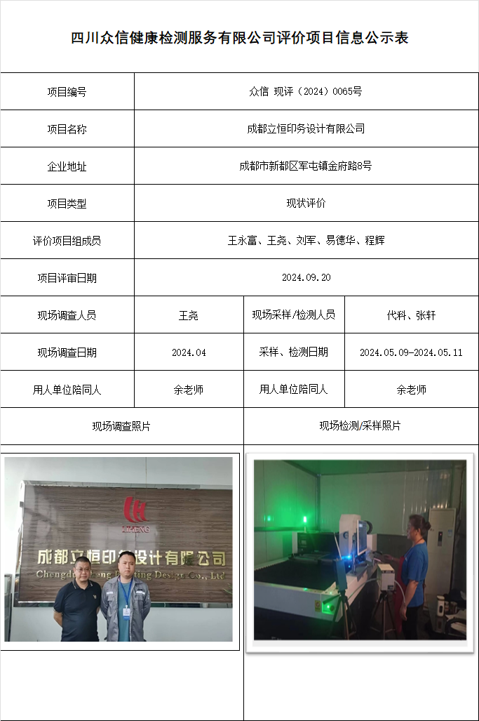 成都立恒印务设计有限公司现状评价