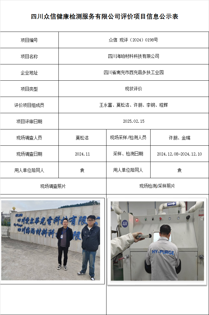 四川海珀材料科技有限公司现状评价