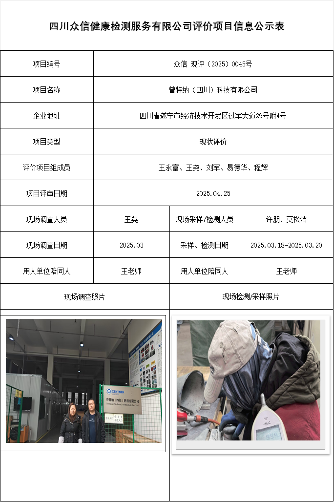 曾特纳（四川）科技有限公司现状评价