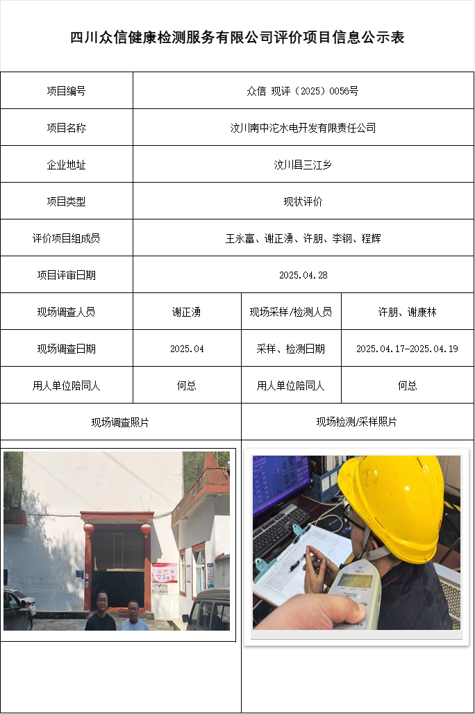 汶川南中沱水电开发有限责任公司现状评价