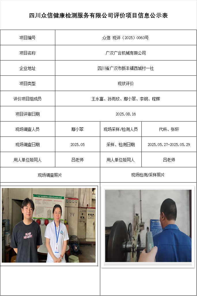 广汉广合机械有限公司现状评价