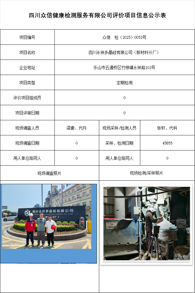 四川永祥多晶硅有限公司（新材料分厂）